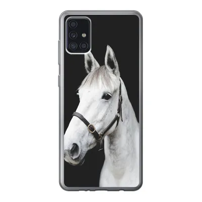 Produktbild von MuchoWow® Handyhülle Schutzhülle Hülle für Samsung Galaxy A52 5G Pferd - Halfter - Weiß Silikon Softcase Handy Hülle - Umschlag