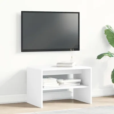 Zdjęcie produktu dla Stojak na telewizor, mała szafka RTV, 60 cm, biały, otwarta półka