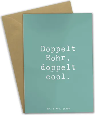 Produktbild von Mr. & Mrs. Panda Grußkarte Spruch Fagott Doppelt Cool - Meeresbrise - Geschenk, einladungskarten, Musik, osterkarte, Musiker, Holzblasinstrument, Orchester, Lernen