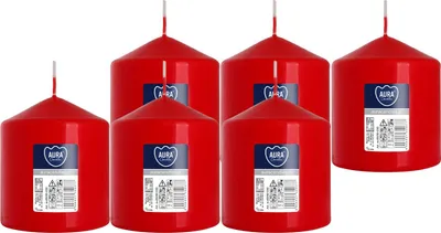 Zdjęcie produktu dla Świeca walec BISPOL Aura 38H 9CM SW80/90 CZERWONA 6szt.