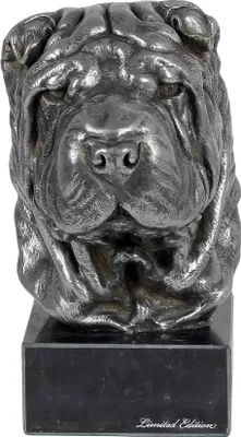 Obrázok produktu pre Shar Pei – soška z mramoru, pokrytá strieborným kovom, ručne vyrobená, značka Art-Dog