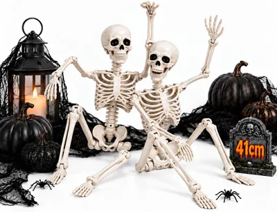 Produktbild von Skelett, Halloween, Kunststoff, Ganzkörpermodell - Halloween-Dekorationen für Haus, Garten und Terrasse