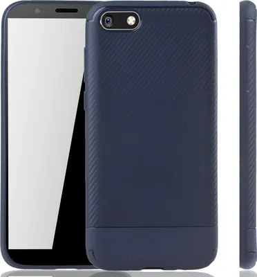 Image de Coque de protection pour Huawei Y5 2018, design carbone, couleur bleue