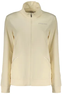 Produktbild von Beiges Damen-Sweatshirt mit Reißverschluss und Applikation - Langarm