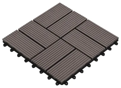 Obrázok produktu pre Dlažba na terasu 11 pcs Tmavohnedá 30 x 30 cm drevoplast