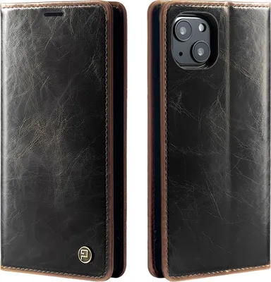 Produktbild von Handyhülle für Apple iPhone 13 Kunstleder Flip Cover Hülle RFID Schutz Case Kartenfach Farbe: Dunkelbraun