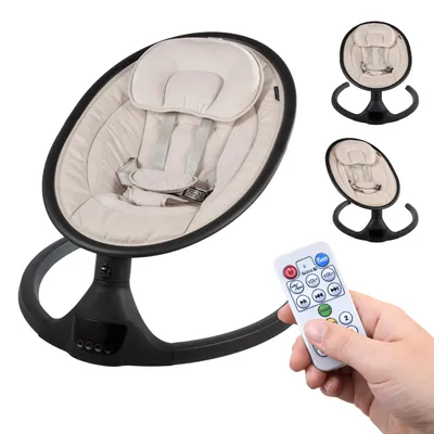 Produktbild von X-Adventure Rocco Babyschaukel Elektrische Babywippe mit Bluetooth –mit Fernbedienung, Mehrere Schaukelmodi & Musikfunktion Dune