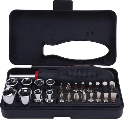 Produktbild von 25-in-1-Schraubendreher-Set Kohlenstoffstahl mit mehreren Bits und Steckschlüsseleinsätzen mit Koffer für Heimwerkerreparaturen
