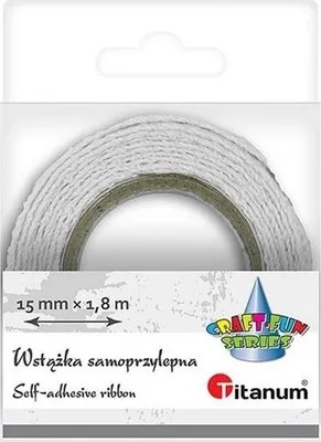 Zdjęcie produktu dla Wstążka koronkowa samoprzylepna biała 1,5cm x 1,8m Titanum