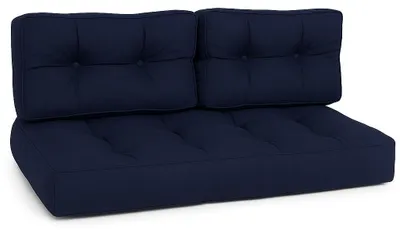 Produktbild von Beautissu Palettenkissen Outdoor 1x Sitzkissen & 2x Rückenkissen, Blau
