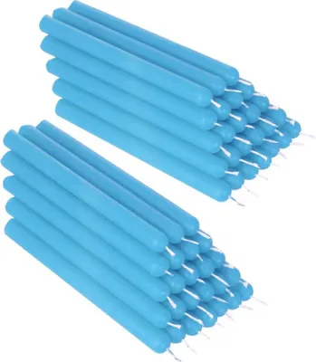 Produktbild von 50x Hell Blau Paraffinwachs 12cm Tropfkerzen Ritualkerze Osterkerzenfarbig 36338