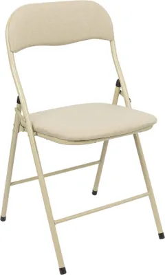 Produktbild von Harbour Housewares Stoffgepolsterter Metallklappstuhl – Beige