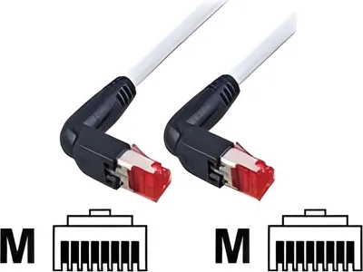 Produktbild von EFB RJ45 Patchkabel S/FTP,Cat.6A,2x TM21 90°,UC900,3m,grau