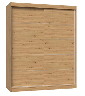 Obrázek produktu pro Šatní skříň 160 cm s posuvnými dveřmi RANNO 5 - dub artisan