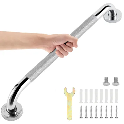 Obrázek produktu pro Madlo do koupelny - Nerezová ocel 304 - Protiskluz - 60 cm - Chrom - Pro seniory
