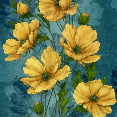 Produktbild von 20 Servietten Elegant yellow Flowers - Elegante gelbe Blumen 33x33cm
