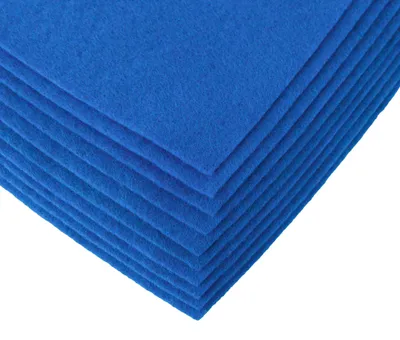 Bastelfilz Bögen 10er-Pack flex Filz DIN A4, Stärke 1,5-2mm, Filzplatte, königsblau