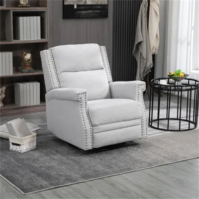 Productafbeelding van AIORBER Draaistoel, 360 graden draaibaar, verstelbare rugleuning, stabiele constructie, fauteuil, geschikt voor slaapkamer, kantoor, 80 x 91 x 84 cm, grijs