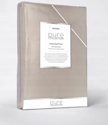 A packaged bedsheet product with a label.