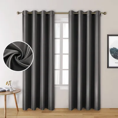 Produktbild von Verdunklungsvorhang Glatt Dunkelgrau 280Cm