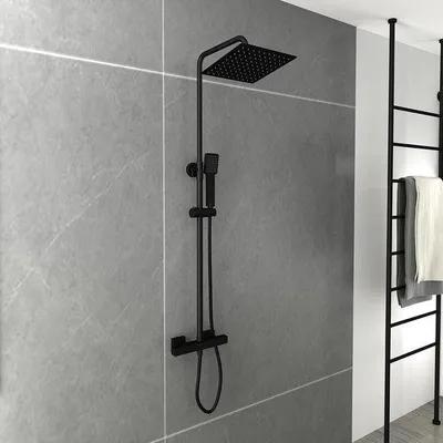 Produktbild von Famanu Duschsystem mit Thermostatfunktion - Regendusche und Handbrause