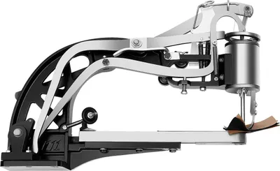 Image de Machine à coudre le cuir pour cordonniers - Manivelle - Orientable à 360° - Avec 6 roulements - Longueur de point max. 6 mm - Pour des matériaux de 3 à 5 mm d'épaisseur - Avec 3 patins antidérapants - Noir