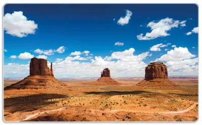 Produktbild von Wallario Frühstücksbrettchen aus Glas, je 14 x 23 cm, mit rutschfesten Füßen, Motiv Monument Valley