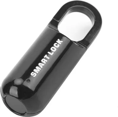 Immagine prodotto di Lucchetto con impronta digitale per valigie, 10 impronte, USB, 1000 aperture, lega di zinco nera