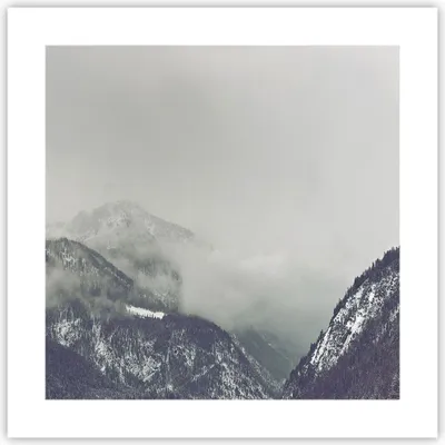 Produktbild von Poster - Poster ohne Rahmen - Berge Wald Nebel - 40x40 cm - Wand Bild - Wanddeko - Wandbilder - Kunstposter - Wandposter - Bilder - Kunstdruck - Wanddekoration - Wandbild - P2XAC40x40-4270