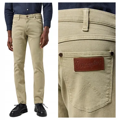 Zdjęcie produktu dla Wrangler | Jeans męskie Greensboro, kolor beżowy, krój regular, elastyczne, klasyczne, rozmiar W31 L34
