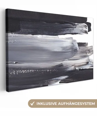 Produktbild von MuchoWow® - Leinwandbilder - Farbe - Schwarz - Design, Wandbild, Wanddeko Bilder Wohnzimmer, 30x20 cm