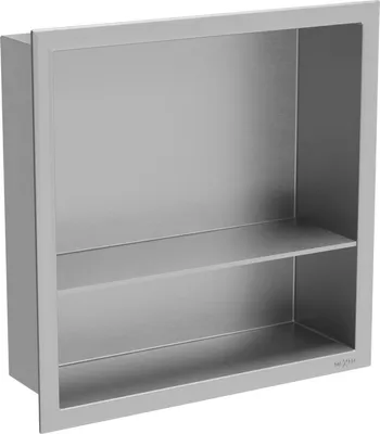 Produktbild von Mexen X-Wall-R Einbauregal mit Flansch und Auflage 30 x 30 cm, inox - 1910303010S