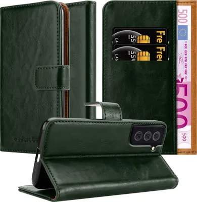 Immagine prodotto di Cadorabo cover per Samsung Galaxy S22 cover protettiva in verde cellulare cover libro case case case lusso
