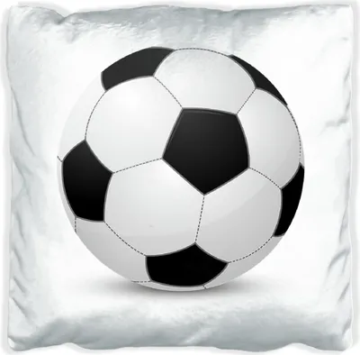 Produktbild von Wallario Premium Kissen, weiche Oberfläche, mit Motiv Fußball klassisch vor weißem Hintergrund, Größe: 40 x 40 cm, mit weißer Rückseite
