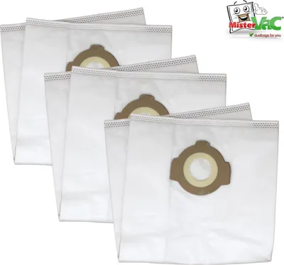 A stack of white vacuum cleaner bags with brown cardboard collars.