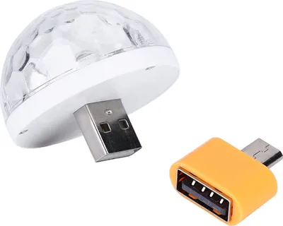 Obrázek produktu pro Mini disco světlo, 5 V, 5 W, RGBW LED, USB party světlo s adaptérem pro smartphone, pro Android, náladové osvětlení