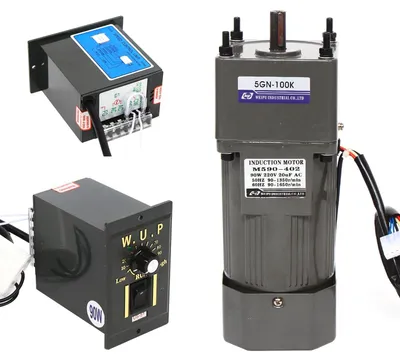 Produktbild von AC Getriebemotor - 90W 220V - Übersetzung 1:100 - Drehzahlregler 0–90 U/min - ca. 3,8 Nm - IP54 - Leise 60 dB