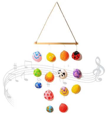 Muschel-Windspiel, DIY-Set, handbemalt, 30x51 cm, Ozean-Deko