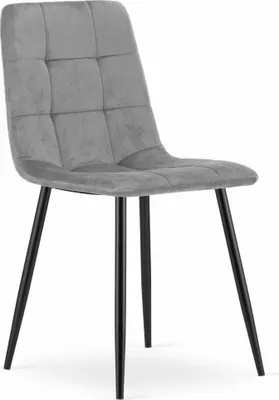Produktbild von CARA Stuhl - hellgrauer Samt / schwarze Beine x 145x87x51cm