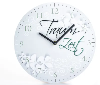 Produktbild von Wanduhr mit Motivationsspruch Traumzeit