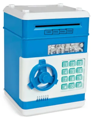 Produktbild von Kinder-Spardose, elektronische Spardose mit Passwortschutz, automatisches Papiergeld-Sparschwein, Spardose mit Geldautomatfunktion, tolles Geschenk für Kinder (Schwarz)
