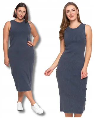 Produktbild von Kleid - Sommerkleid Größe L - Damenkleid blau - Midikleid - Jerseykleid