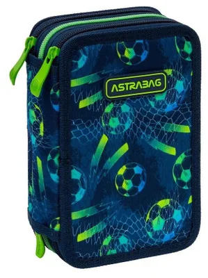 Produktbild von Dreifach-Schulstiftetui Mit Drei Fächern Und Schulzubehör Im Football-Design