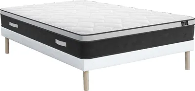 Produktbild von Taschenfederkernmatratze-Bettgestell-Set - 160 x 200 cm - Hybridmatratze - Memory Schaum - Stärke 25 cm - ASTRIA von YSMÉE