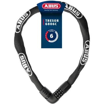 Zdjęcie produktu dla ABUS Tresor 6806C/85, Blokada łańcucha, Czarny, Stal hartowana, Kombinacja 4-cyfrowa, 850 mm, 6 mm