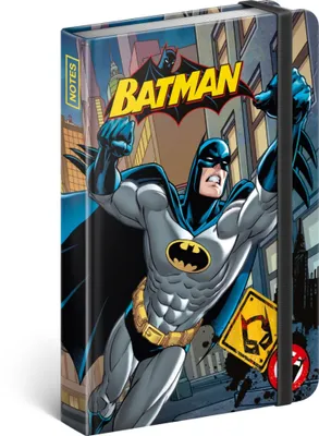 Obrázok produktu pre Zápisník linajkový, malý zápisník pre dospelých a deti, zápisník, zápisník v tvrdej väzbe (Batman - Power)