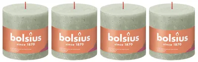 Immagine prodotto di set di 4 candele a colonna - Altezza 10 cm - Diametro 10 cm - Rustico - Verde nebbia