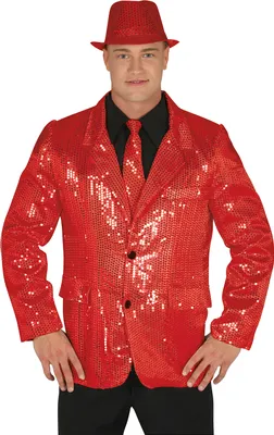 Immagine prodotto di Giacca di paillettes Carnevale Costume Rosso Glamour Accessorio Carnevale Abbigliamento Festa Eleganza Scintillio Ballo Con Accessorio Scintillante Opzione Travestimento, Taglia: 52 - 54 (L) Colore: Rosso