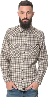 Produktbild von ROCK-IT Apparel Herren Flanellhemd Langarm Karo, regular Fit Small Braun/Weiß kariert