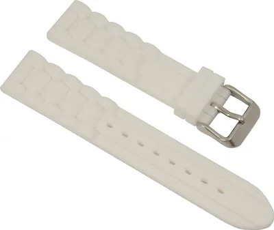 Produktbild von Uhrenarmband Herren Silikon weiß 27286S, Stegbreite:22mm